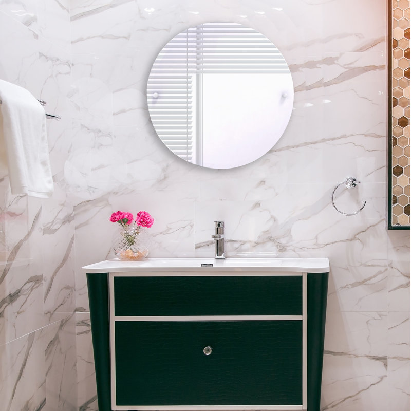 Miroir décoratif biseauté Godoy, Blanc mat