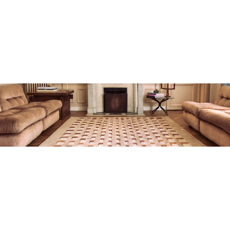 Ombra Hand Tufted Wool Geometric Area Rug, Rectangle 6'5" x 9'8"