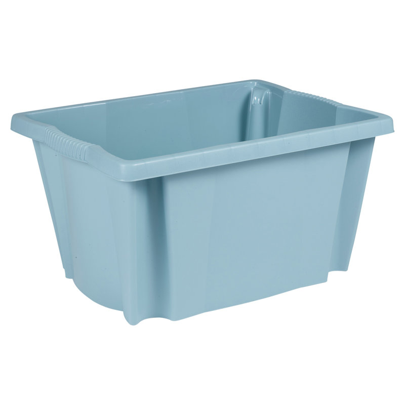 Symple Stuff Plastic Decorative Bin, Aquamarine
