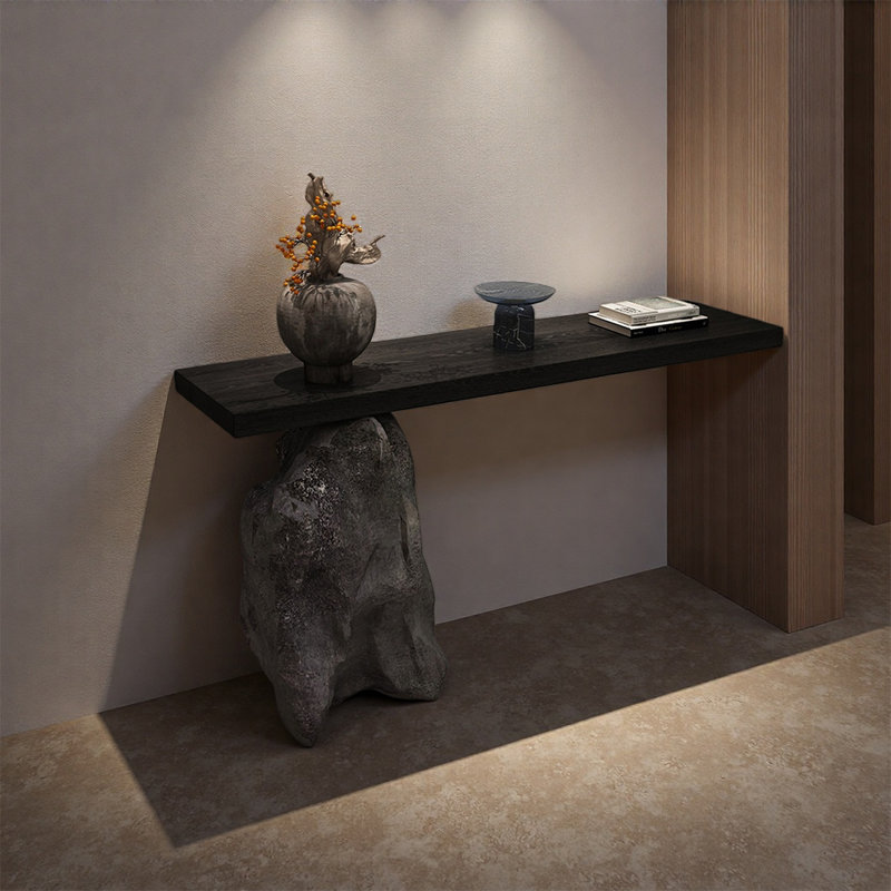 Console en faux bois de pin massif, H 31,5 po x l 39,37 po x P 13,78 po