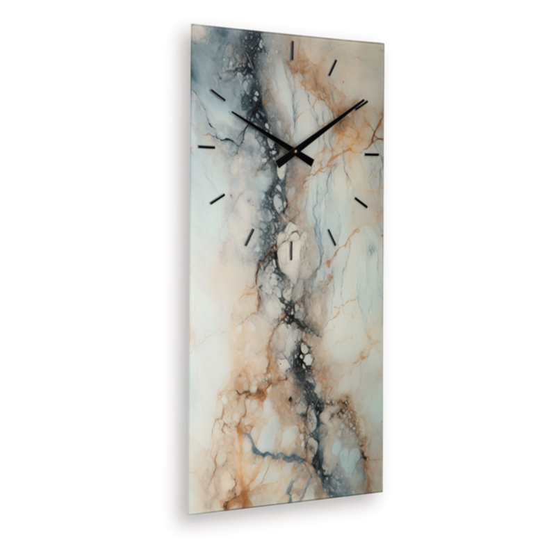Teague Wall Clock, Gray/Brown