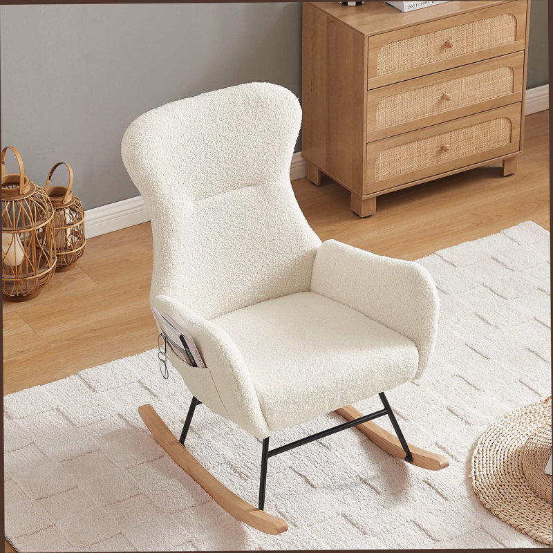 Fauteuil berçant beige Teddy
