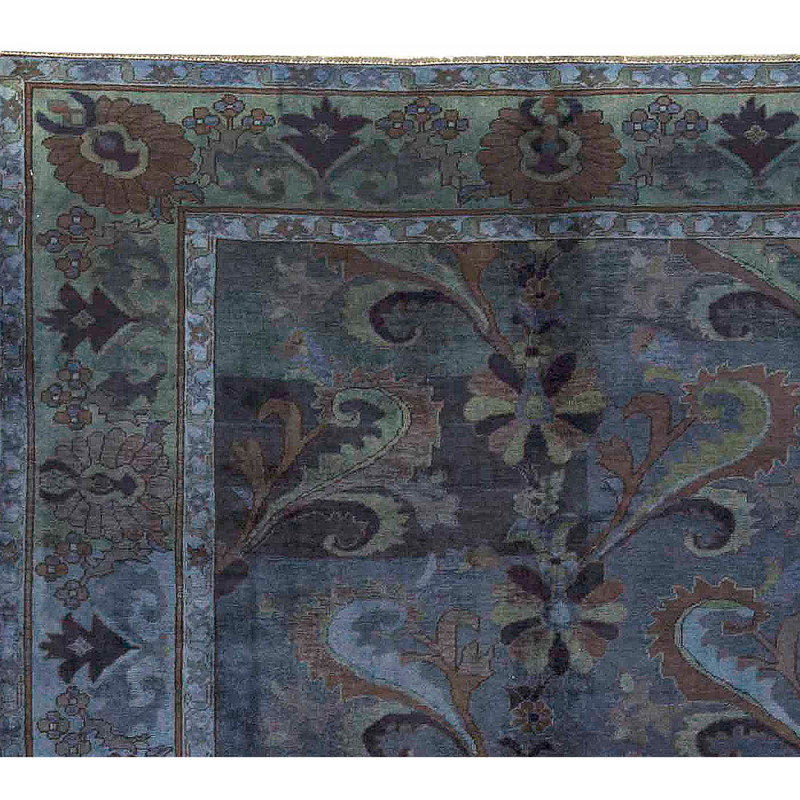 Tapis bleu foncé noué à la main de haute qualité