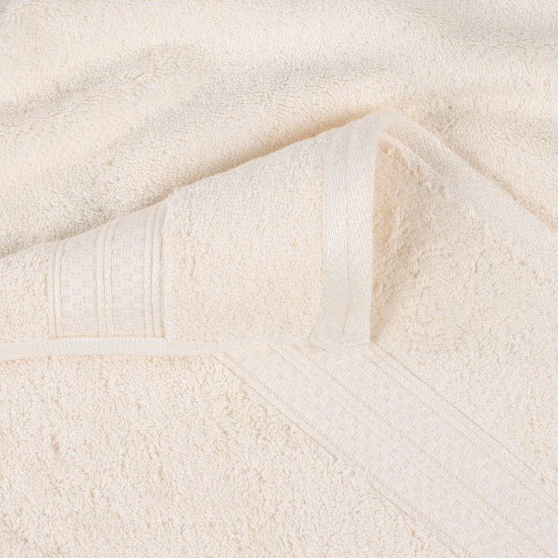 Indigo 4 Piece Bath Towel Set, Rayon From Bamboo and Cotton, Solid Terry Towels, Ivory