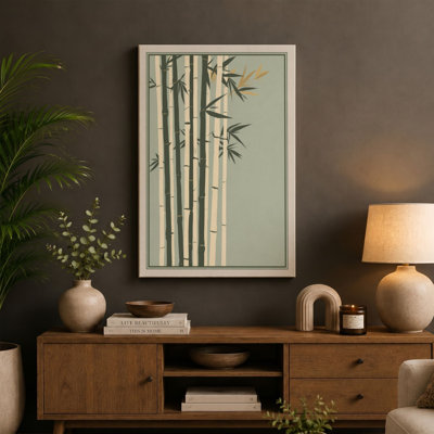 Bamboo Stillness Japandi - Wrapped Canvas