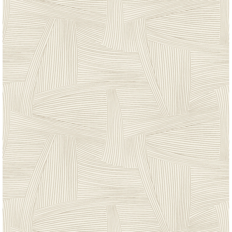 Reid Black Woven Geometric Wallpaper, Light Brown