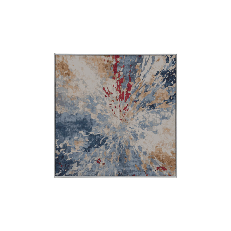 Tapis gris lavable à la machine, Carré 6 pi