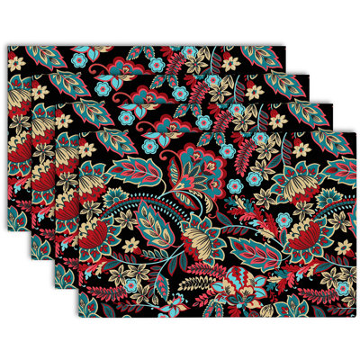 4-Piece Polyester Rectangle Dining Table Placemat