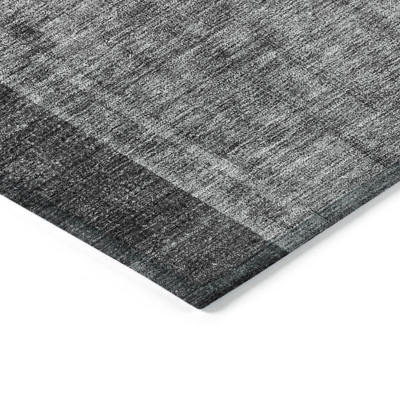 Tapis intérieur lavable à motif géométrique 8 pi x 10 pi gris