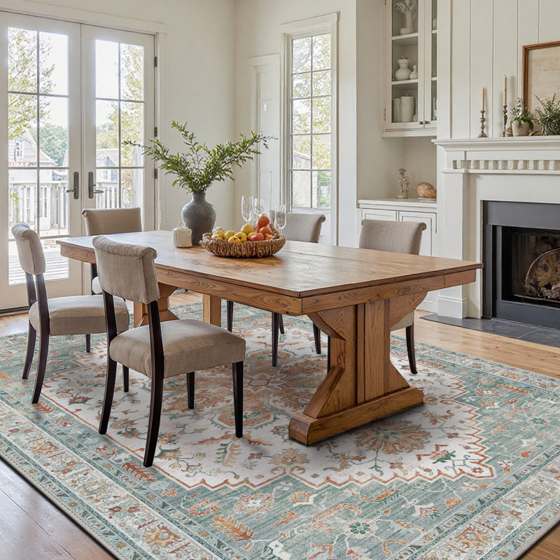 Machine Washable Non-Slip Oriental Area Rug, Rectangle 5' x 7'
