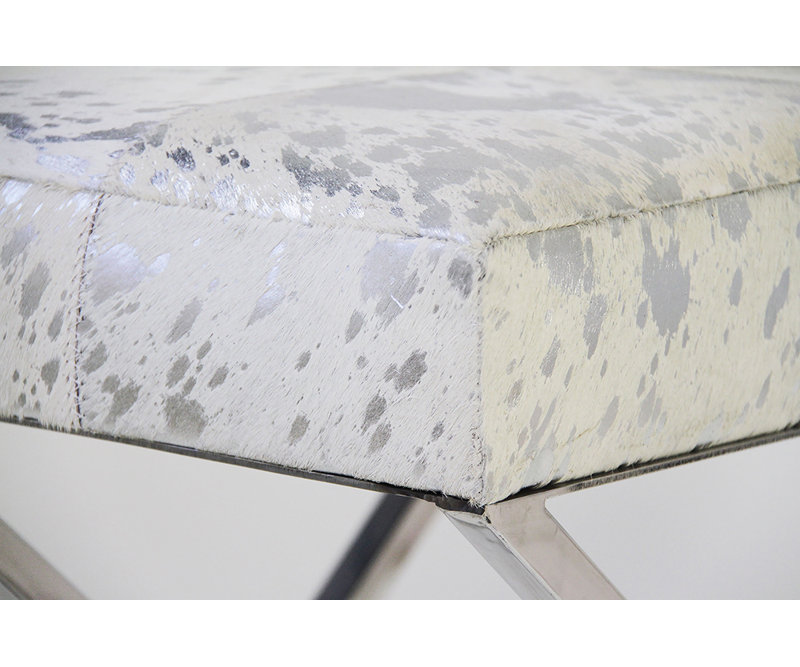 Safari Cowhide & Stainless Steel Stool