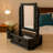 Lepage Traditional Wooden Table Mirror with 1 Drawer, Black and Silver,