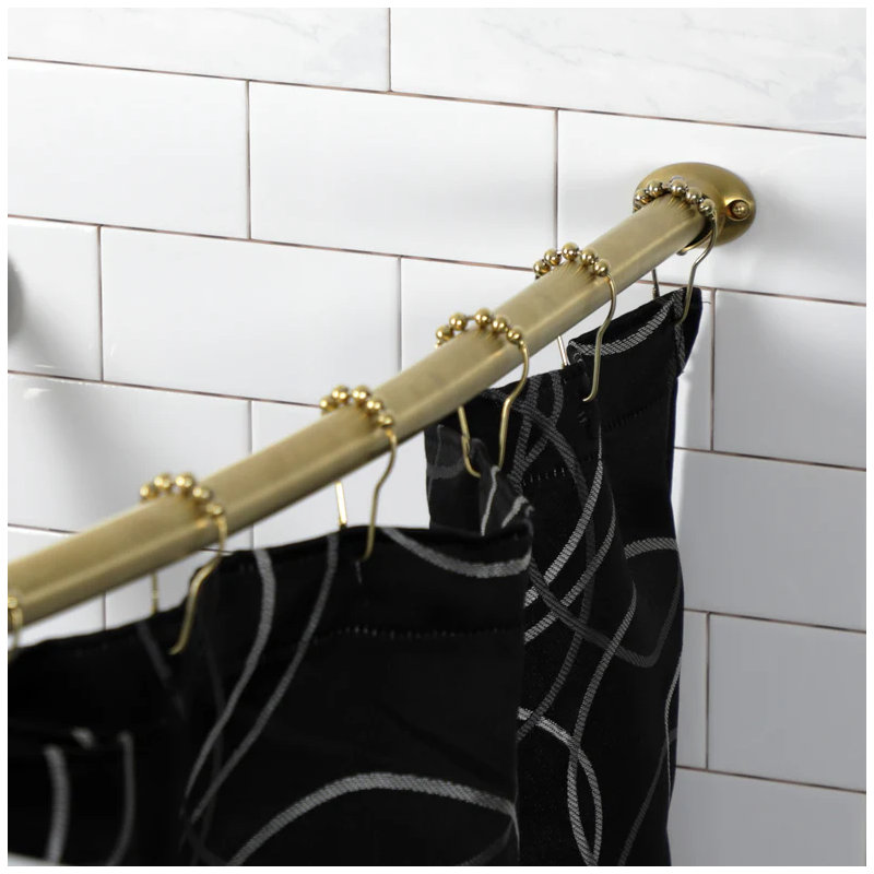 Kingston Brass Edenscape 47-Inch to 60-Inch Adjustable Curved Shower Curtain Rod, Polished Chrome