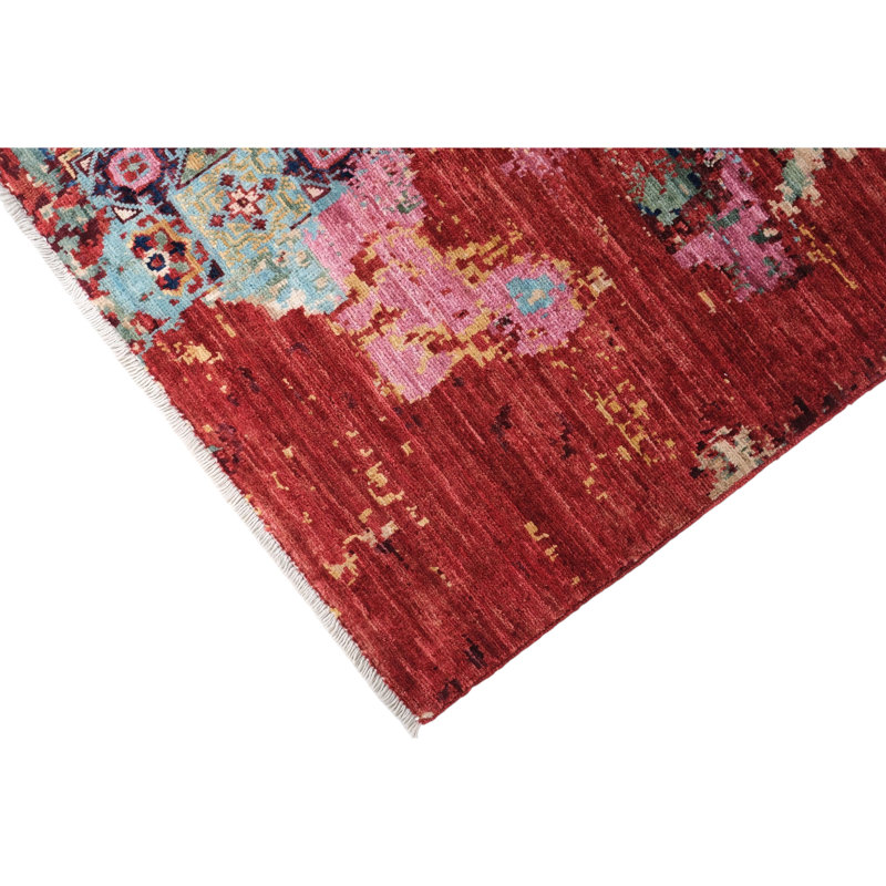High-Quality Hand-Knotted Pink And Red Area Rug