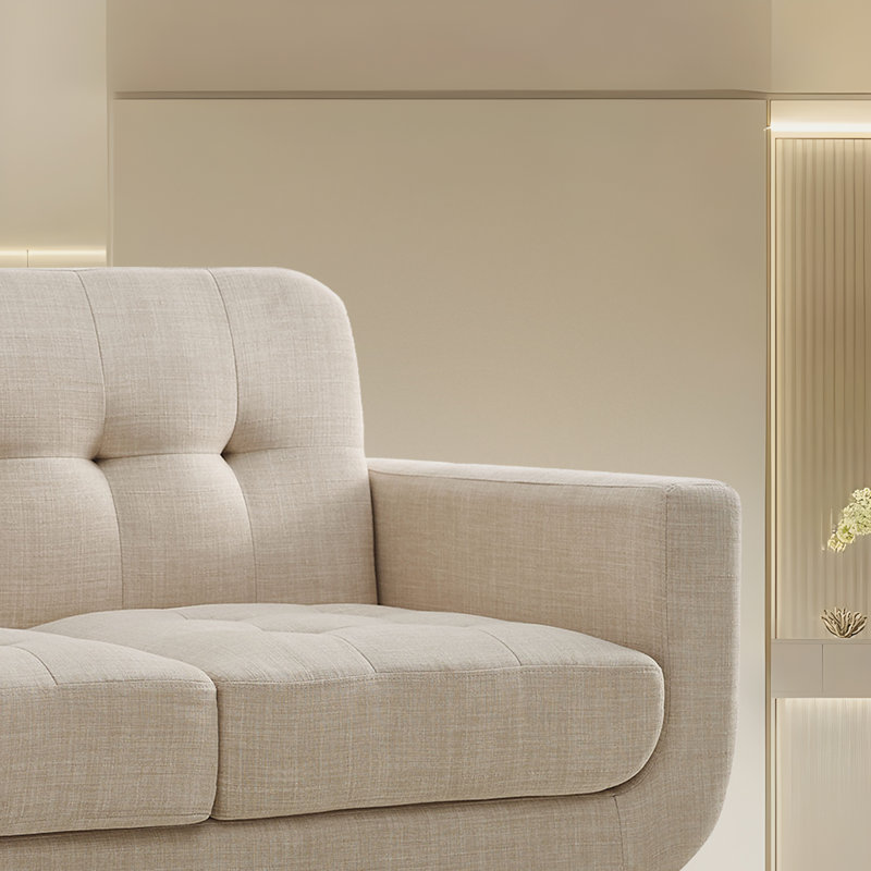 Fauteuil d'appoint avec revêtement en lin Janeil, Beige