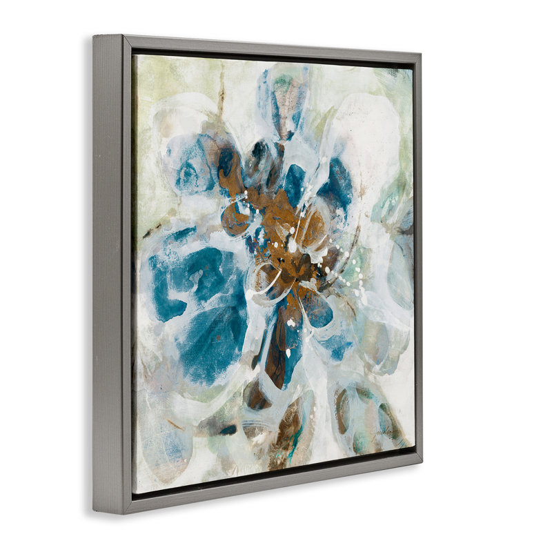Art mural sur toile, "Distorsed Splatter Abstraction" par Liz Jardine, Cadre flottant gris lustré, H 18 po x l 18 po