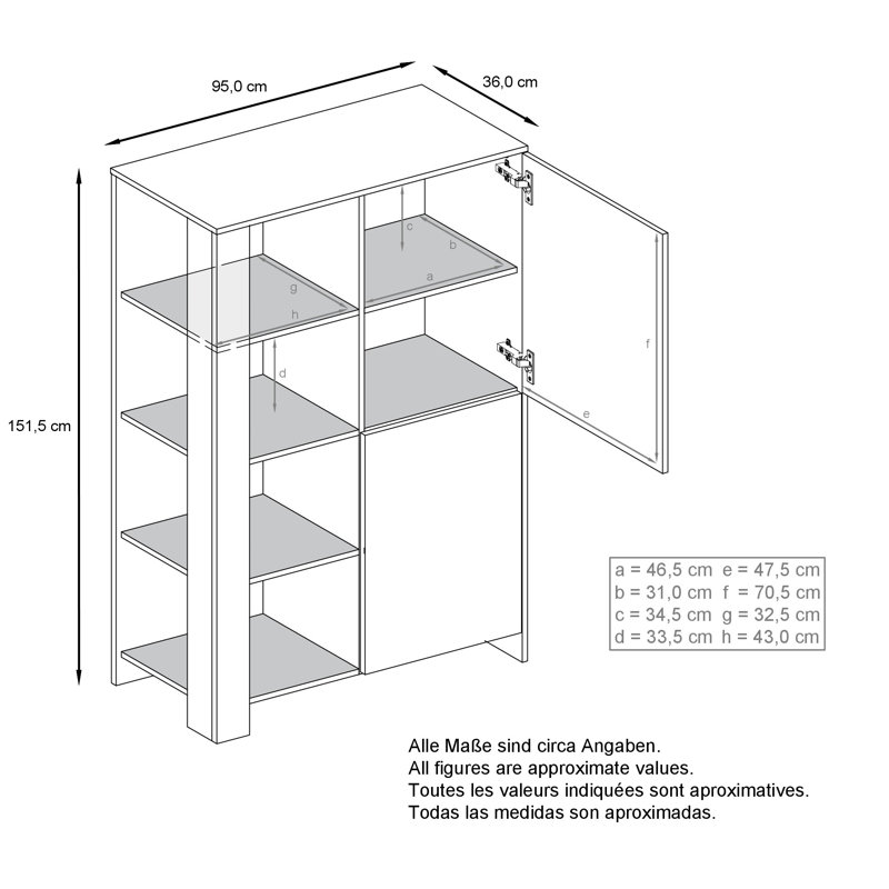 Leidah Display Cabinet, Rough Cut Oak