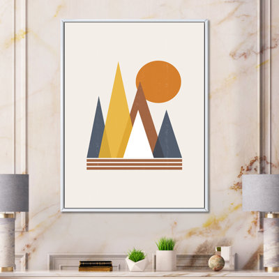 Montagne abstraite et soleil - Impression sur toile