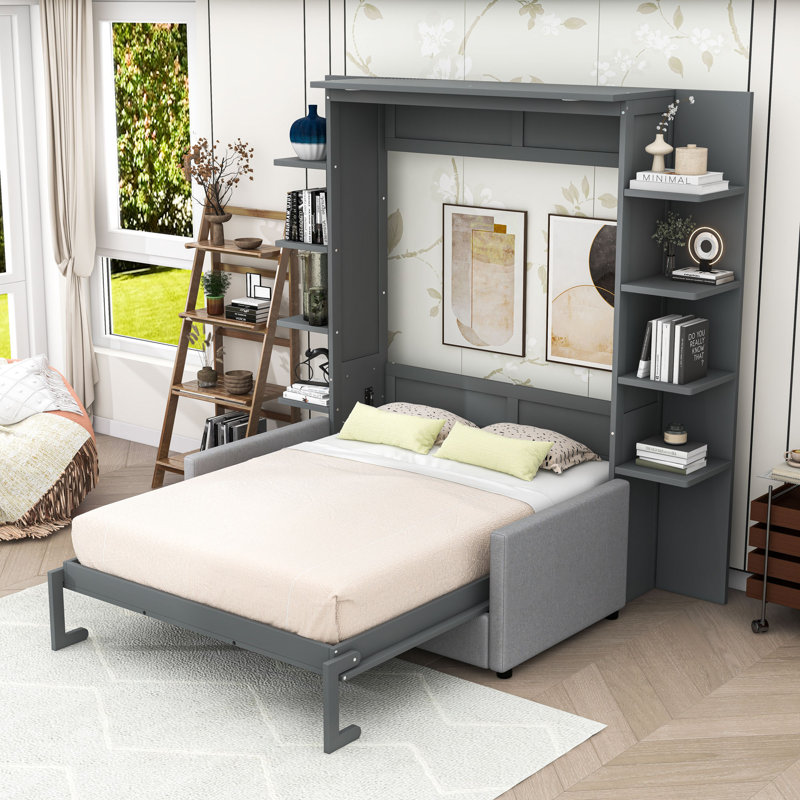 Grand lit escamotable avec canapé, Grey