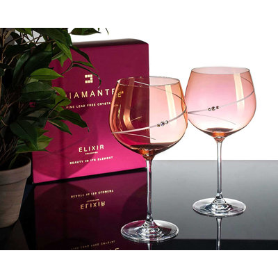 Silhouette Gin Glass with Swarovski Crystals - Set of 2
