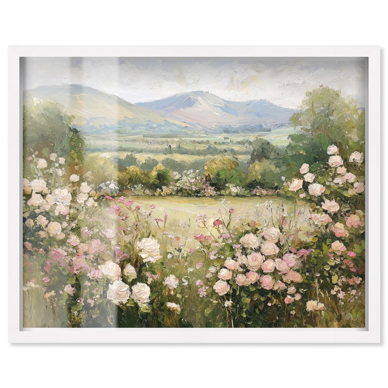 «Valley in Bloom Farmhouse» par Art Remedy, H 37 po x l 46 po, Blanc