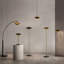 Petit luminaire suspendu Rancho Mirage - noir mat et abat-jour doré, laiton vieilli-96230201
