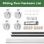 Porte de placard coulissante en panneau de fibres à densité moyenne blanche à 3 panneaux, pré-assemblée avec poignées et quincaillerie complète-128836787-101139750