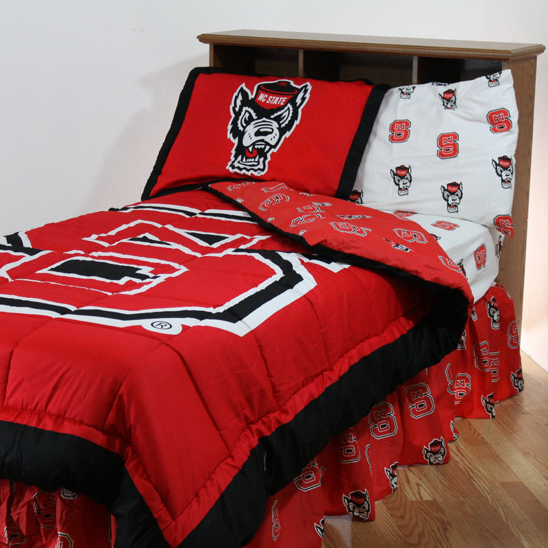 NCAA Cotton Box Stitch Comforter Set, University of Texas at Austin, Twin Comforter + 5 Additional Piece