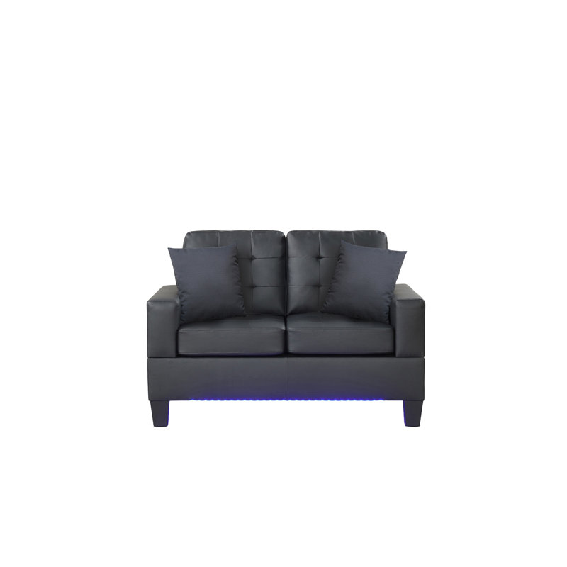 Causeuse en tissu en PVC 55,5 po avec lumières DEL Genesis