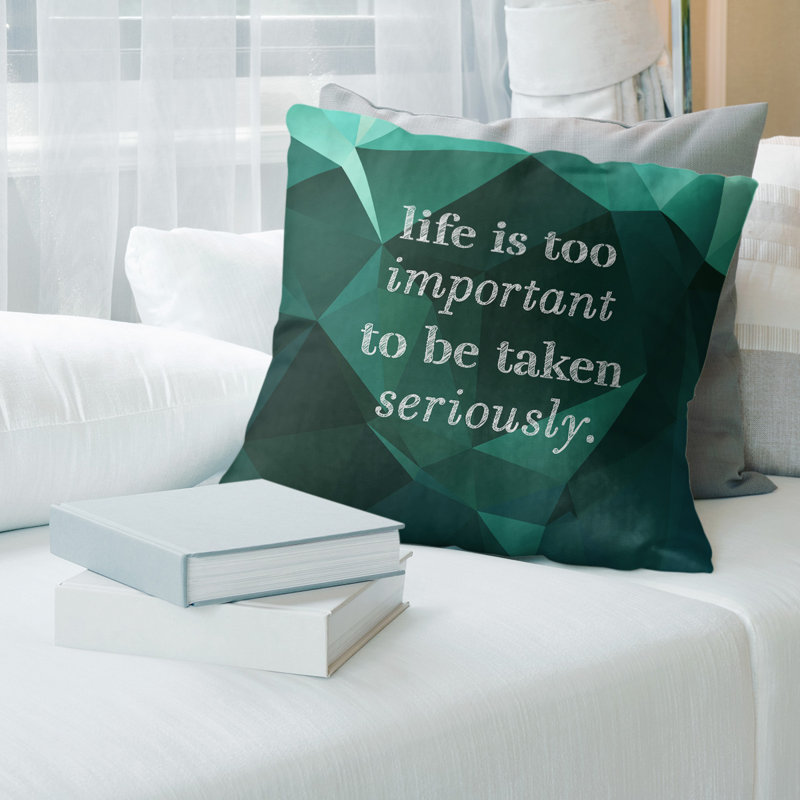 Coussin de vie en faux pierres précieuses & levity, 14 po x 14 po, Émeraude