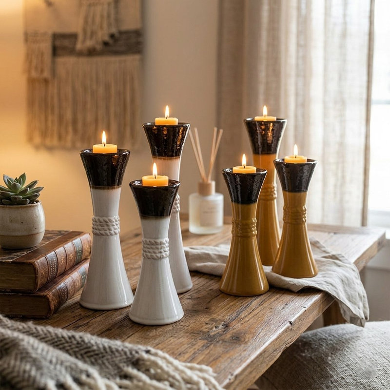 12'' H Ceramic Tabletop Candlestick