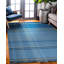 Tapis bleu en laine tissé à plat Benancia-87377975