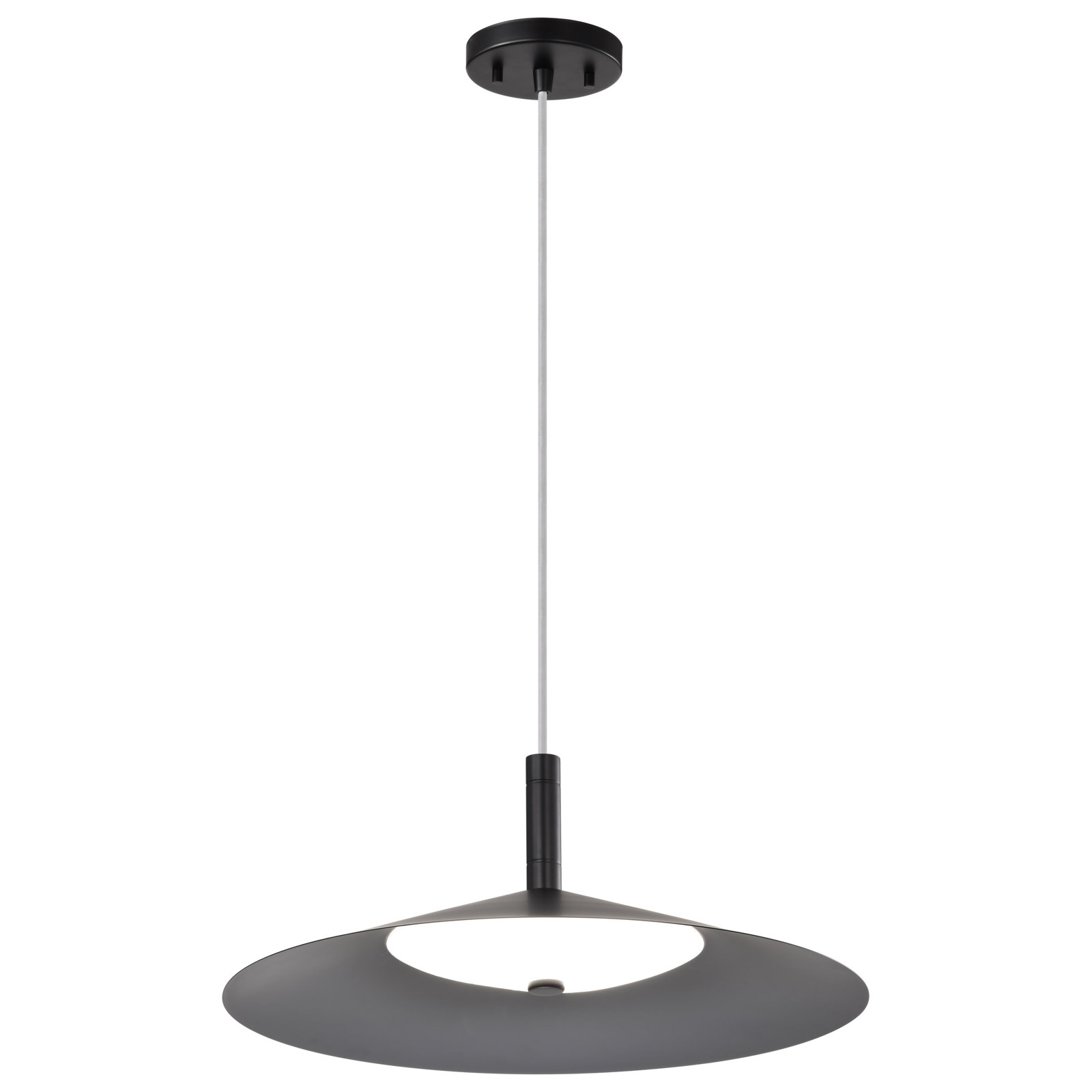 Vicente Dimmable LED Single Light Pendant, 152" H x 18" W x 18" D, Matte Black