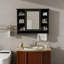 Armoire de salle de bain murale avec tablette réglable et 1 porte à fermeture en douceur-37697755
