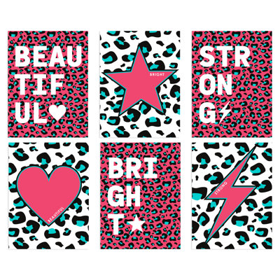 Leopard Pattern Bold Shapes - 3 Piece No Frame Print Set