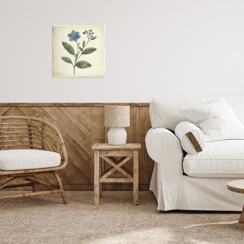 Plaque murale rétro «Blue Blossoms Wildflower» par Petal Prints Design