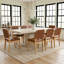 Ensemble de salle à manger extensible à double piétement de 63" à 79" avec rallonge intégrée et chaises tressées-1301854867-1301854892