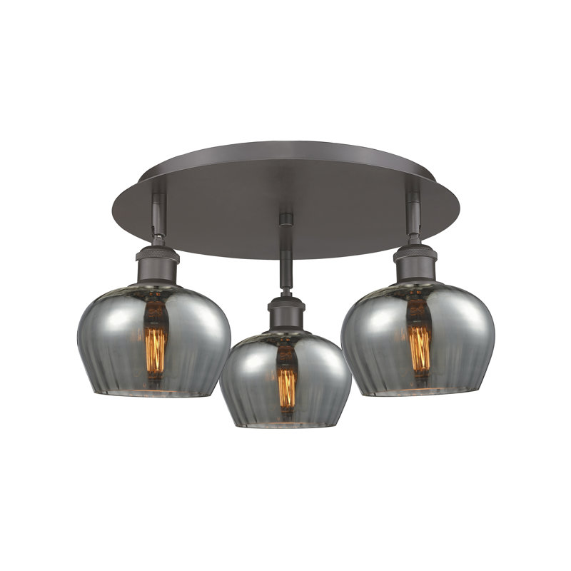 Bergeman Glass Flush Mount, Plated Smoke, Oil Rubbed Bronze