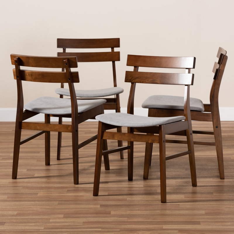 Katreina 17.7'' H Upholstered Walnut Side Chair, Light Gray