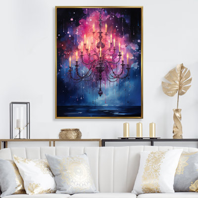 Leighia lustre surréel pointillisme encadré sur toile