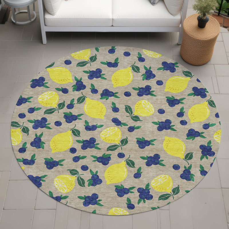 Tapis intérieur / extérieur lavable à la machine Chantille ACN2354, Rond 8 pi