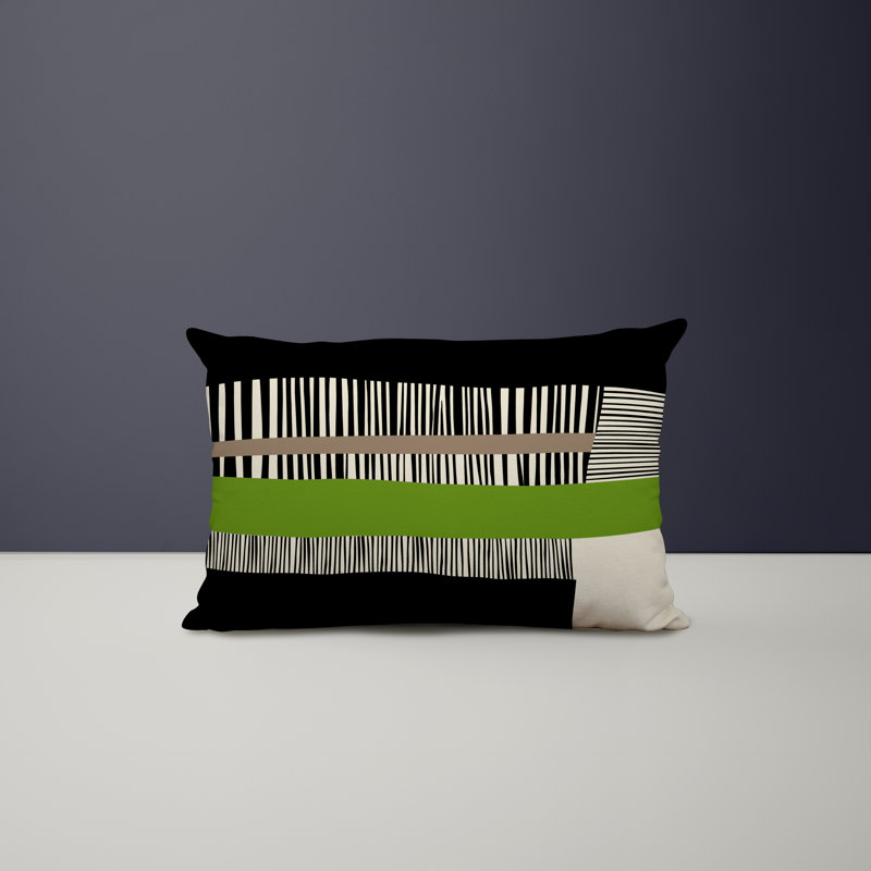Housse et insert de coussin rectangulaire intérieur / extérieur en polyester / mélange de polyester Chamu, H 18 po x l 25 po