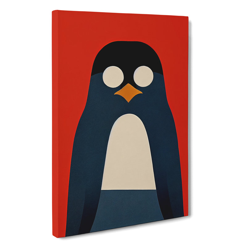 Penguin Abstract Art No.4 - Wall Art, Wrapped Canvas, 50cm H x 35cm W, No Matte