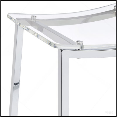 Staten Chrome Backless Bar Stool (Set of 2)