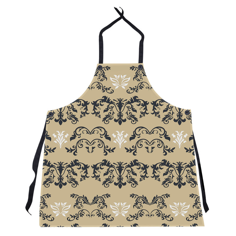 Damask Bib Apron, Gold