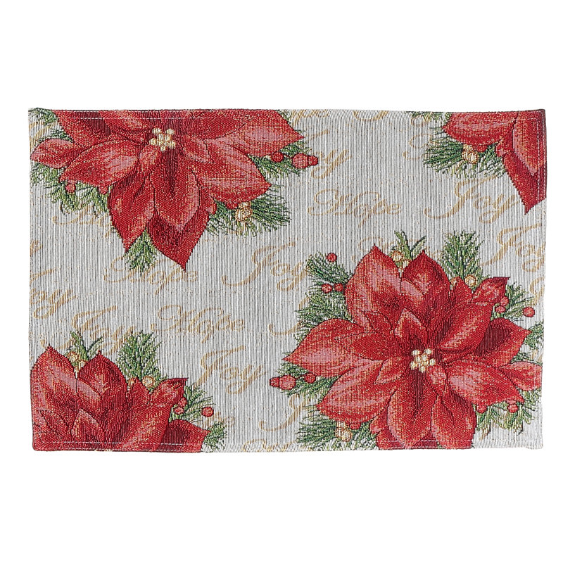 Ensemble de 3 sets de table à poinsettia de poinsettia Marwan