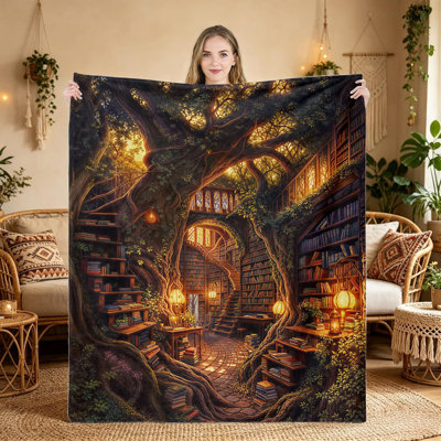 Forest Library Throw Blanket, 40 x 50 in