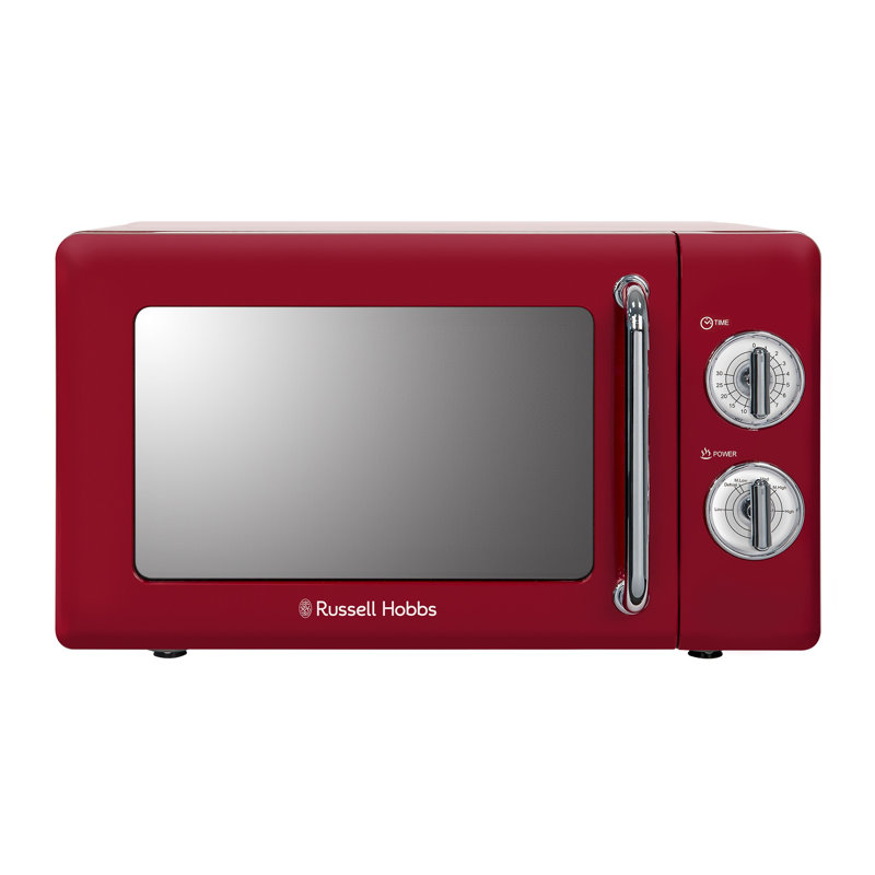 Russell Hobbs 700w 17l Retro Compact Manual Microwave, Red