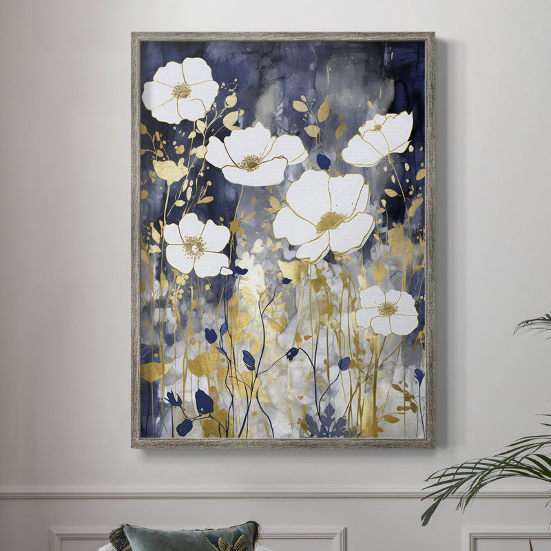 Reproduction encadrée FLORAL Series CCCCLIXIX - bois massif, H 11 po x l 9 po