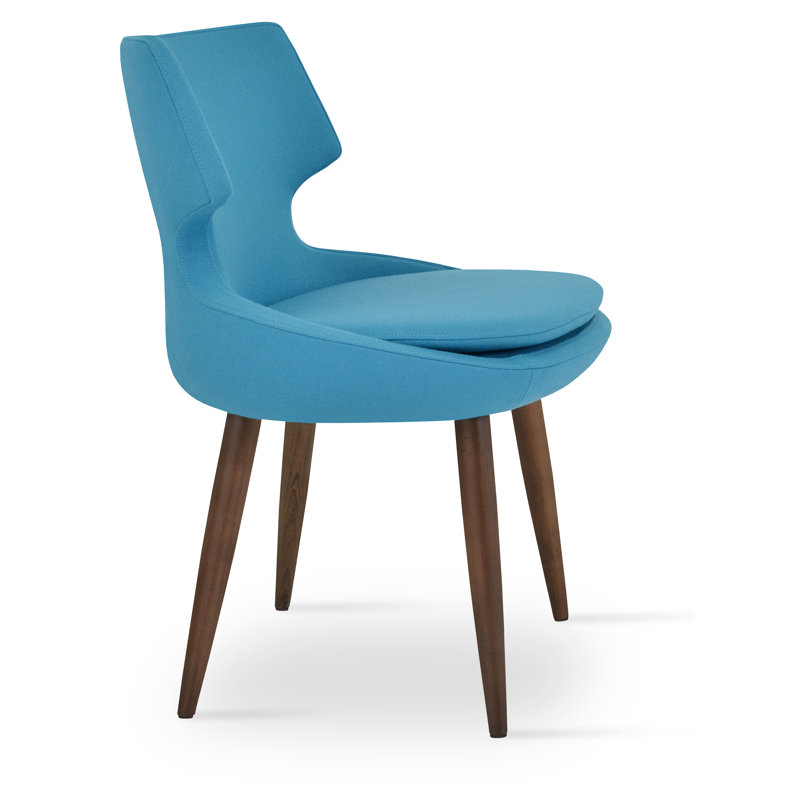 Patara Metal Solid Back Side Chair, Sky Blue